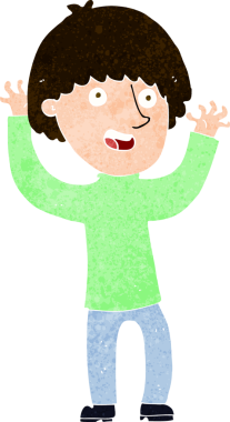 Bir insan tarafından çizilmiş mutlu çocuk çizgi filmi.