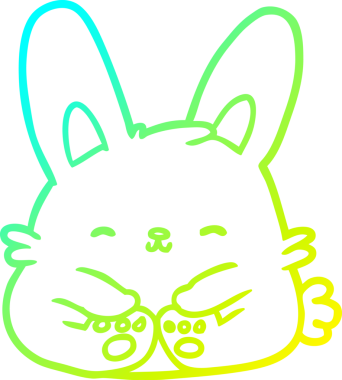 Bir insan tarafından çizilmiş güzel bir tavşanın soğuk hava çizgisi.