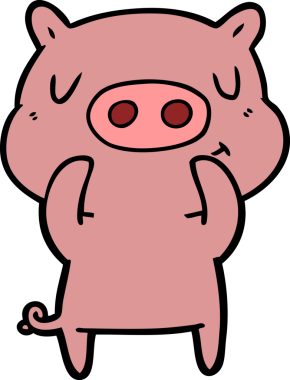 Bir insan tarafından çizilmiş çizgi film içerikli domuz.