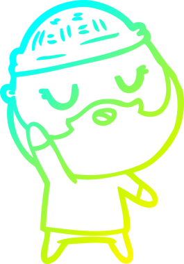 Bir insan tarafından çizilmiş sakallı sevimli bir çizgi film karakteri çizimi.