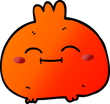 Bir insan tarafından çizilmiş mutlu kök sebze karalaması.