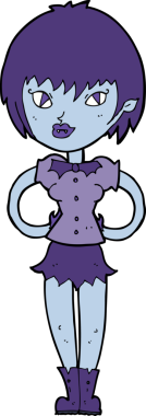 Bir insan tarafından çizilmiş güzel vampir kız çizgi filmi.