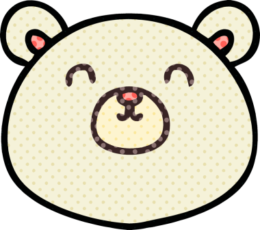 Bir insan tarafından çizilmiş çizgi roman tarzı tuhaf kutup ayısı.