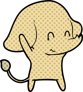 Bir insan tarafından çizilmiş şirin bir fil.