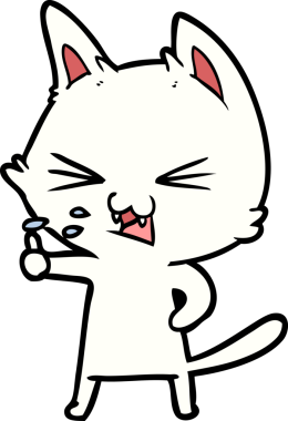 Bir insan tarafından çizilmiş kedi tıslaması.