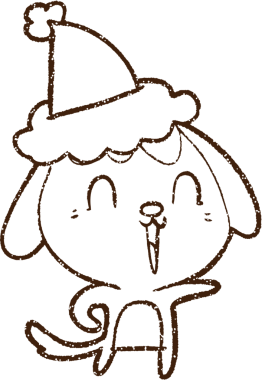 Bir insan tarafından çizilen neşeli köpek kömürü.