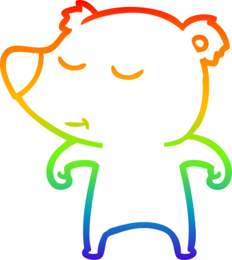 Bir insan tarafından çizilmiş mutlu bir çizgi film ayısının çizimi.