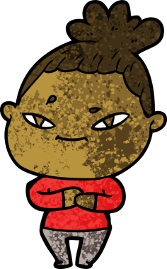 Bir insan tarafından çizilmiş karikatür kadın.