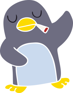 Bir insan tarafından çizilmiş garip bir penguen çizimi.