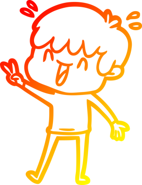 Bir insan tarafından çizilmiş gülen bir çizgi film karakteri çizimi