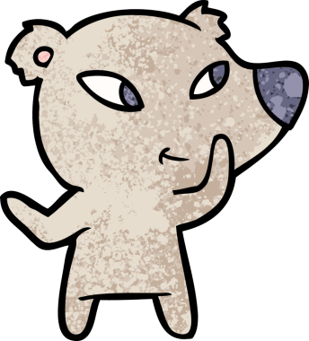 Bir insan tarafından çizilmiş sevimli çizgi film ayısı.