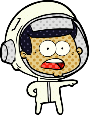 Karikatür bir insan tarafından çizilen astronotu şaşırttı.