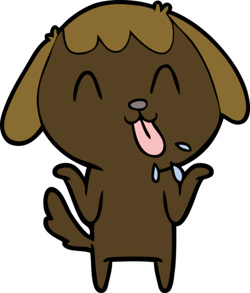 Bir insan tarafından çizilmiş şirin bir çizgi film köpeği.