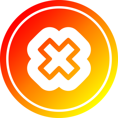 Bir insan tarafından çizilen sıcak gradyan bitiş ile çarpma işareti dairesel simgesi