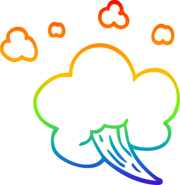 Bir insan tarafından çizilmiş gökkuşağı gradyanı çizimi