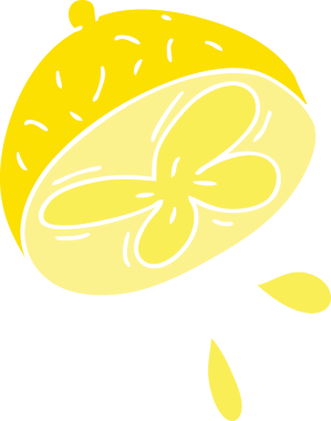 Bir insan tarafından çizilmiş garip bir çizgi film limonu.