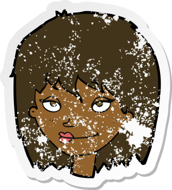 Bir insan tarafından çizilmiş gülümseyen bir karikatür çıkartması.