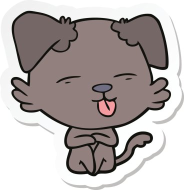 Bir insan tarafından çizilmiş bir köpeğin çıkartması.