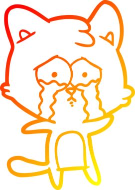 Bir insan tarafından çizilmiş çizgi film kedisinin sıcak çizgi çizimi