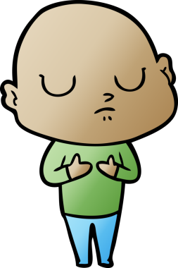 bir insan tarafından çizilmiş kel bir adam.