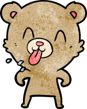 Bir insan tarafından çizilmiş kaba çizgi film ayısı.