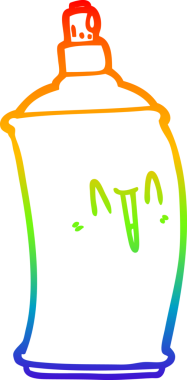 gökkuşağı gradyan çizgi çizimi bir insan tarafından çizilmiş mutluluk spreyi kutusu