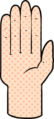 Bir insan tarafından çizilmiş çizgi film eli.