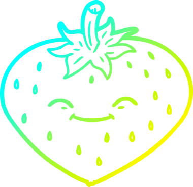 Bir insan tarafından çizilmiş bir çileğin soğuk gradyan çizimi