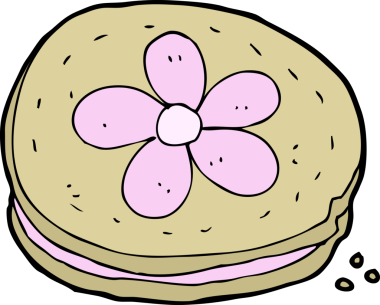 Bir insan tarafından çizilmiş çizgi film bisküvisi