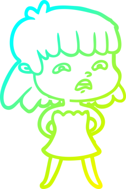 Bir insan tarafından çizilmiş endişeli bir karikatür çizimi.