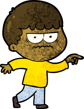 Bir insan tarafından çizilmiş rahatsız bir adam.