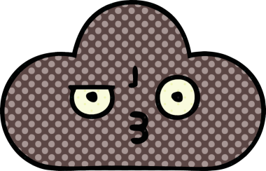 Bir insan tarafından çizilmiş bir fırtına bulutunun karikatürü.