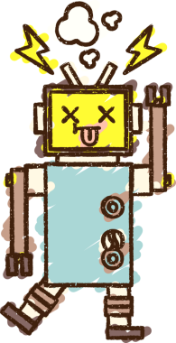 Bir insan tarafından çizilen Kırık Robot Tebeşiri