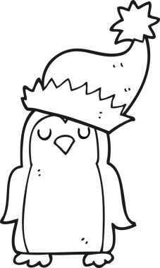 Bir insan tarafından çizilmiş siyah beyaz çizgi film noel ardılı.