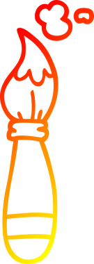 Bir insan tarafından çizilmiş karikatür fırçasının sıcak gradyan çizimi