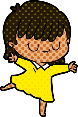 Bir insan tarafından çizilmiş karikatür kadın.