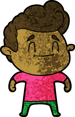 Bir insan tarafından çizilmiş mutlu çizgi film adamı.