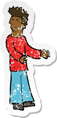 Bir insan tarafından çizilmiş iğrenç bir karikatürün gerilimli yapıştırması.