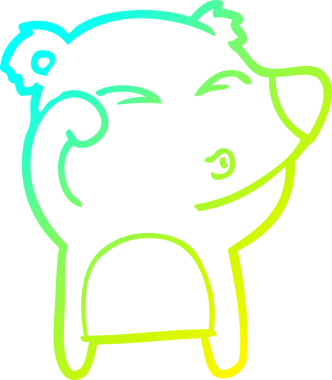 Karikatür çizen soğuk bir çizgi insan tarafından çizilmiş yorgun ayı gözleri.