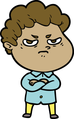 Bir insan tarafından çizilmiş kızgın bir adam.