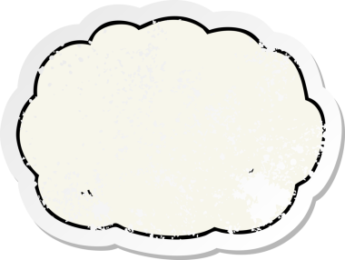 Bir insan tarafından çizilmiş karikatür bulutunun sıkıntılı çıkartması.