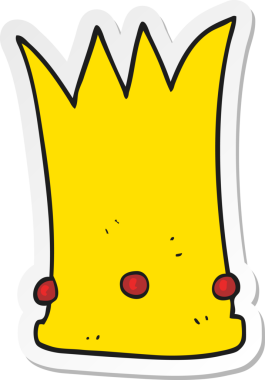 Bir insan tarafından çizilmiş karikatür uzun bir taç çıkartması.