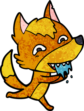 Bir insan tarafından çizilmiş tilki çizgi film karakteri