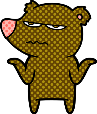 Bir insan tarafından çizilmiş kızgın ayı çizgi filmi.