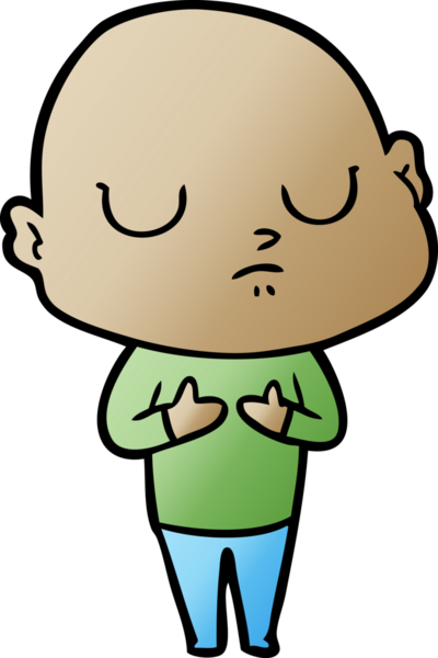 bir insan tarafından çizilmiş kel bir adam.