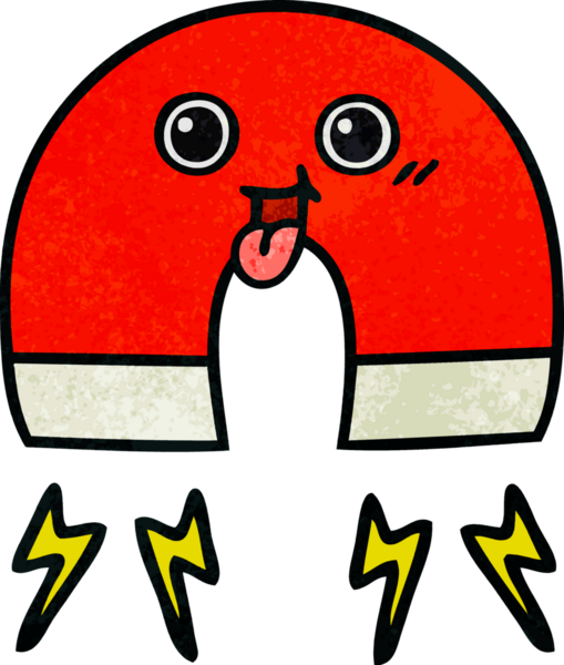 Bir insan tarafından çizilmiş mıknatısın grunge desen karikatürü