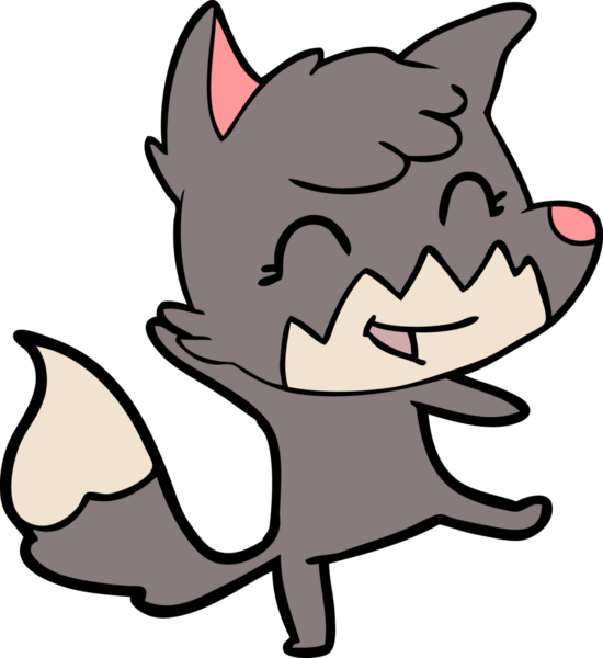 Bir insan tarafından çizilmiş mutlu çizgi film tilkisi.