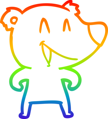 Gökkuşağı gradyan çizgisi Bir insan tarafından çizilmiş gülen ayı karikatürü