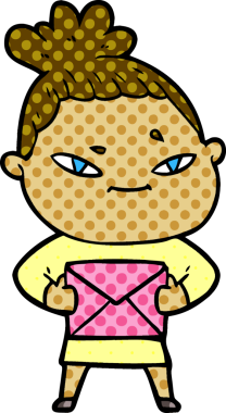 Bir insan tarafından çizilmiş karikatür kadın.