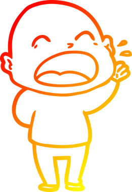 Bir insan tarafından çizilmiş kel adam diye bağıran çizgi film çizimi.